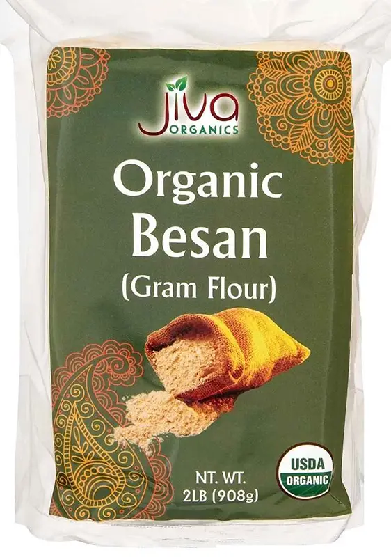 Jiva Organics Besan Flour / Gram Flour / Chickpea Flour - 2 lbs (2 lb bag)