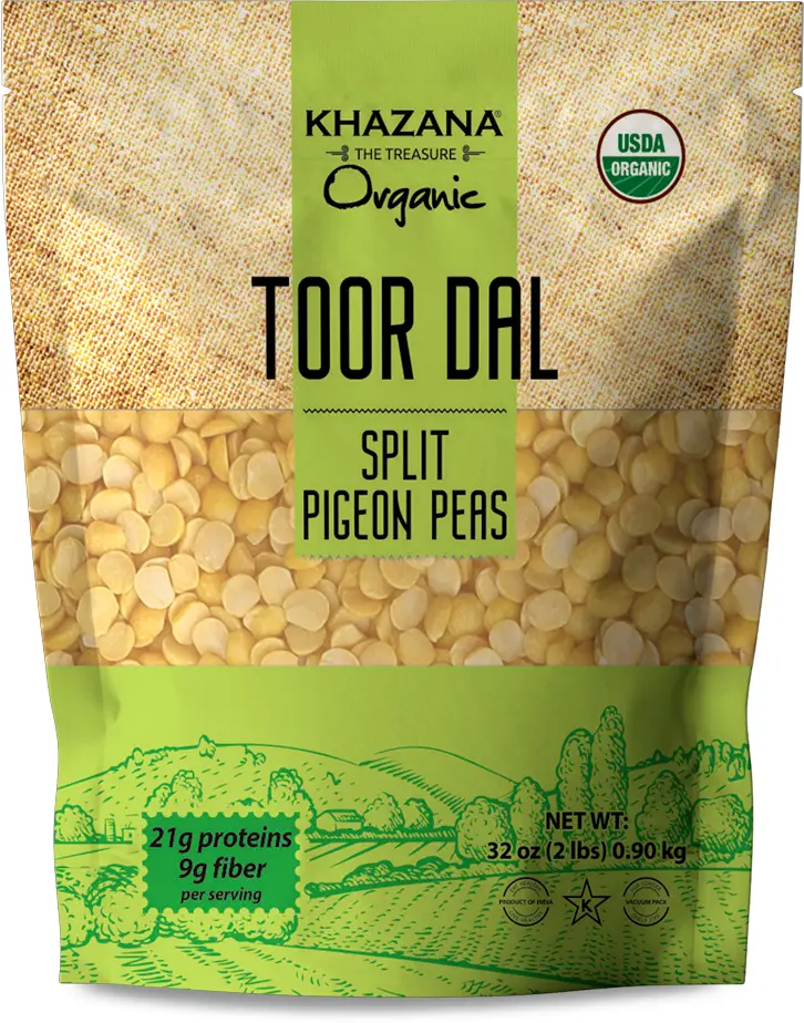 Khazana Organic Toor Dal (Split Pigeon Peas) (Organic Dals - Lentils & Beans)