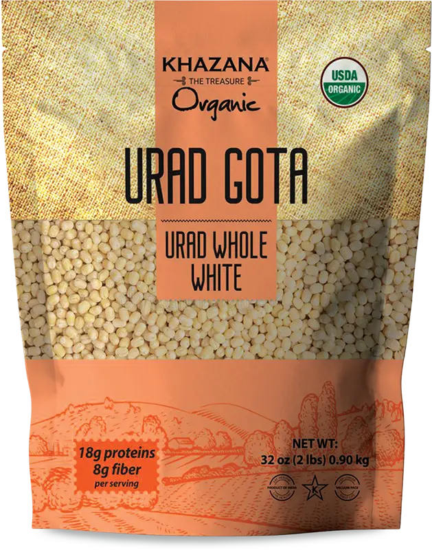 Khazana Organic Urad Gota White (Whole) (2 lbs bag)