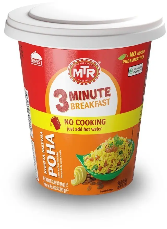 MTR 3 Minute Breakfast - Instant Khatta Meetha Poha in Cup (80 gm cup)