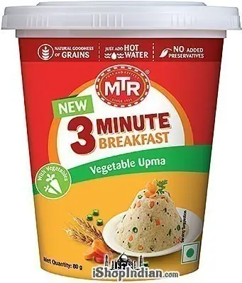MTR 3 Minute Breakfast - Instant Vegetable Upma in Cup (2.82 oz cup)