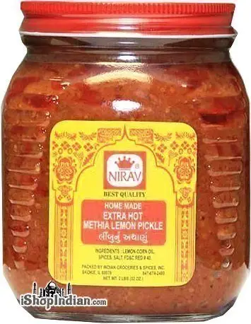 Nirav Extra Hot Methia Lemon Pickle (2 lbs bottle)