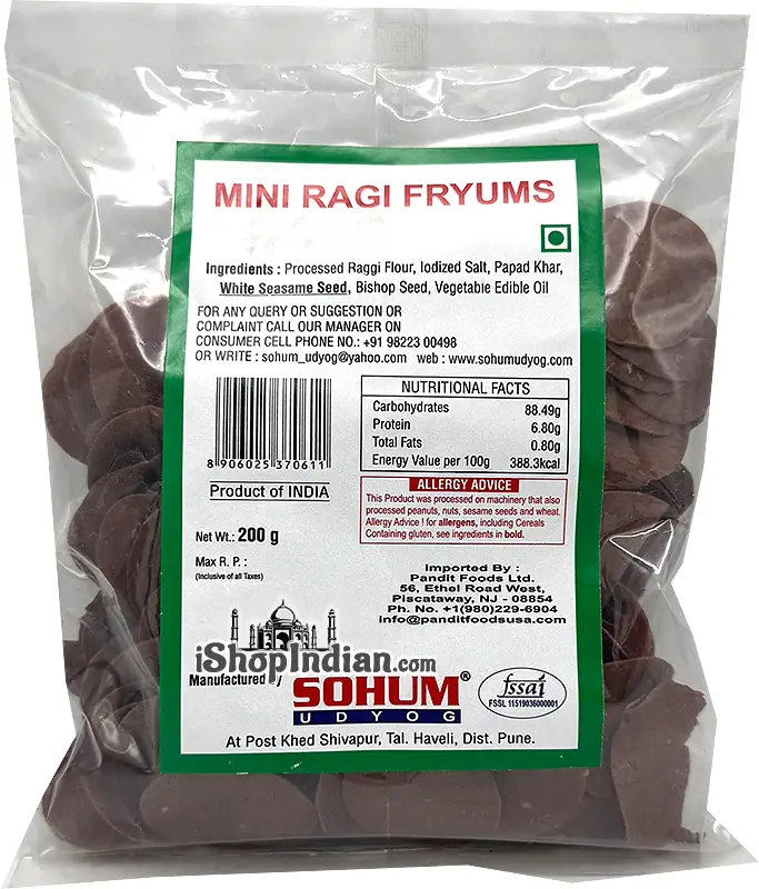 Sohum Udyog Mini Ragi Fryums (Papad)
