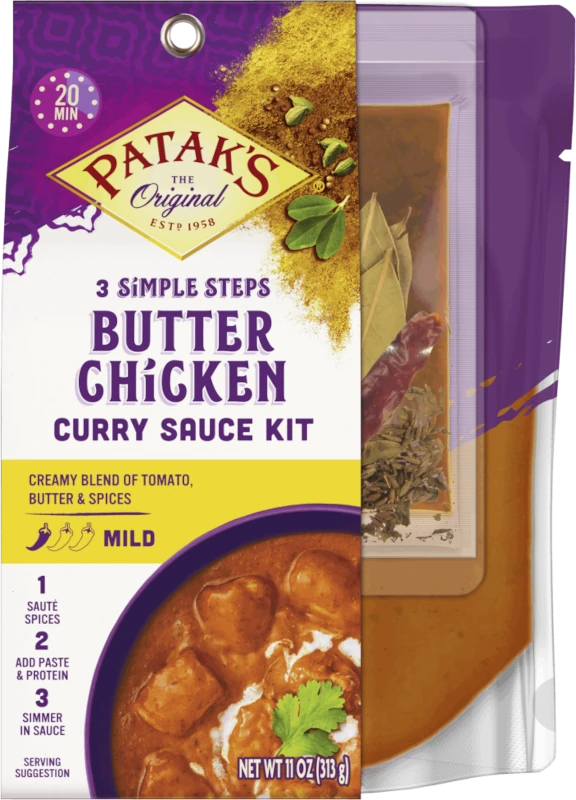 Patak's Butter Chicken 3-Step Sauce Kit - Mild (11.1 oz pack)