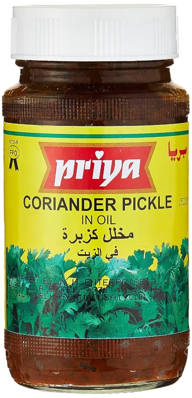 Priya Coriander Pickle with Garlic (300 gm bottle)