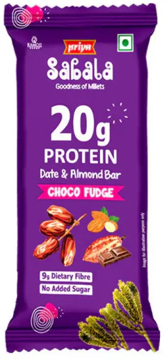 Priya Sabala Date & Almond Bar - Choco Fudge (Cookies, Biscuits & Wafers)