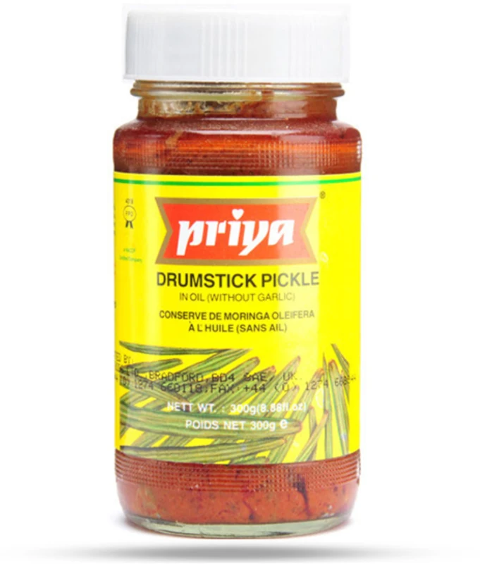 Priya Drumstick Pickle without Garlic (300 gm bottle)