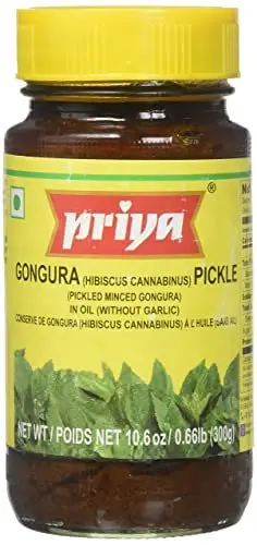 Priya Gongura Pickle without Garlic (300 gm bottle)