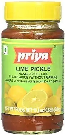 Priya Lime Pickle Without Garlic (300 gm bottle)