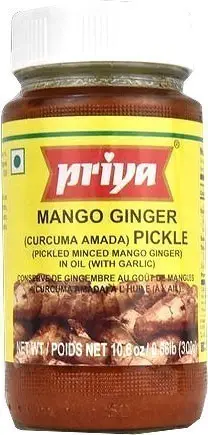 Priya Mango Ginger Pickle with Garlic (300 gm bottle)