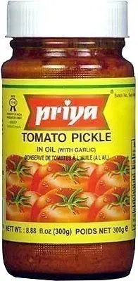 Priya Tomato Pickle with Garlic (300 gm bottle)