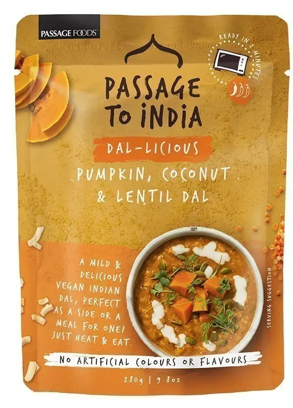 Passage to India Dal-licious - Pumpkin, Coconut & Lentil Dal (Ready-to-Eat) (9.8 oz pack)