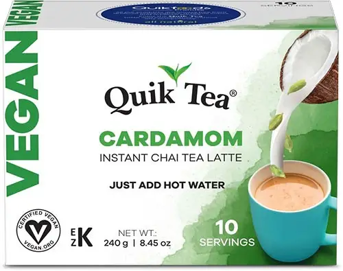 Quik Tea - Instant VEGAN Cardamom Chai (10 Pack) (10 pack box)