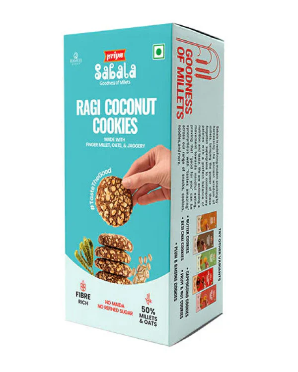 Priya Sabala Ragi Millet & Coconut Cookies (Cookies, Biscuits & Wafers)