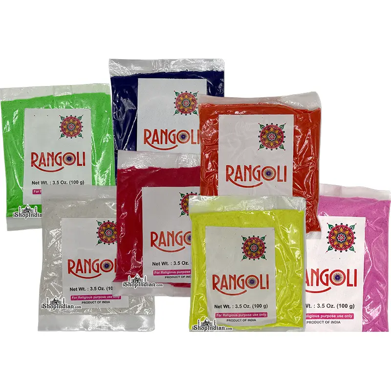 Rangoli Colors - Set of 7 Pouches (1 kg pack)