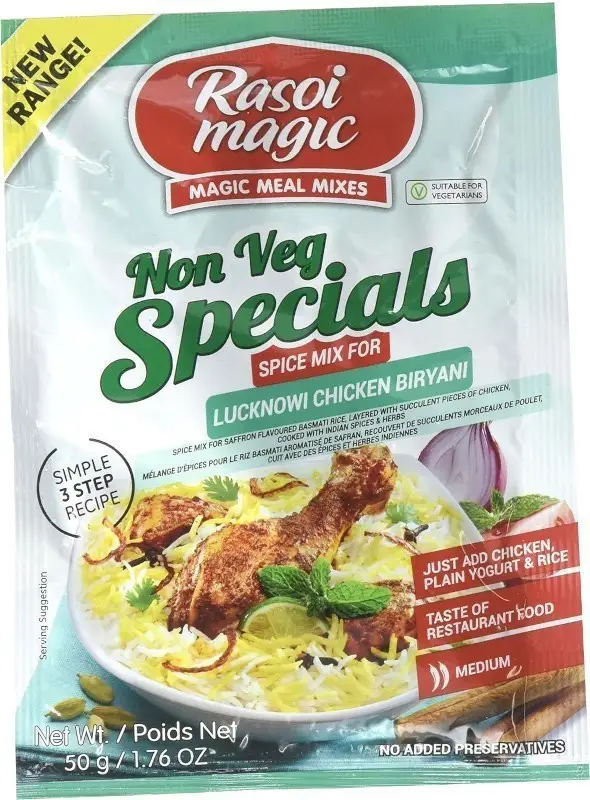 Rasoi Magic Lucknowi Chicken Biryani Spice Mix (1.76 oz bag)