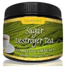 Sugar Destroyer Tea (Tea with Gymnema for healthy blood sugar) (4.4 oz jar)