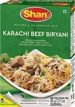 Shan Karachi Beef Biryani Spice Mix (60 gm box)