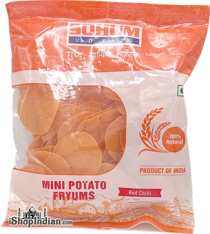 Sohum Udyog Mini Potato Fryums - Red Chillli (Papad)