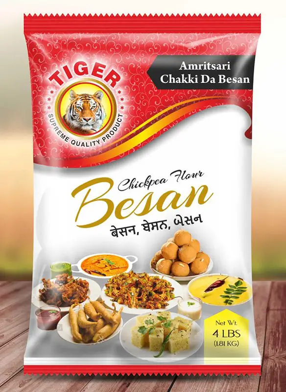 Tiger Amritsari Chakki Da Besan (Chickpea Flour) (4 lbs bag)