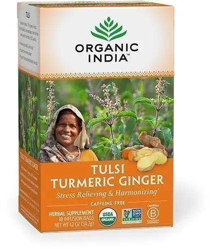 Organic India Tulsi Turmeric Ginger Tea (18 tea bags)