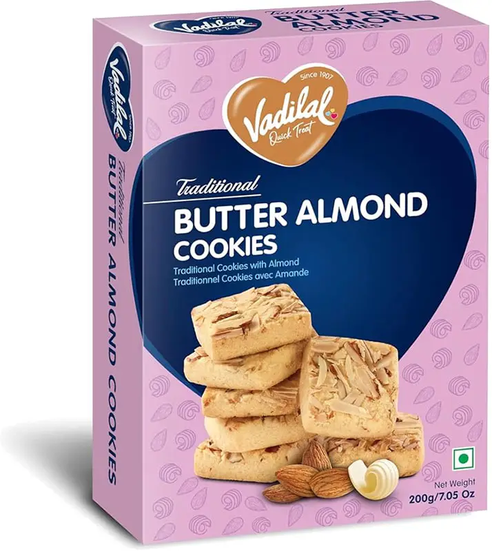 Vadilal Butter Almond Cookies (7 oz box)