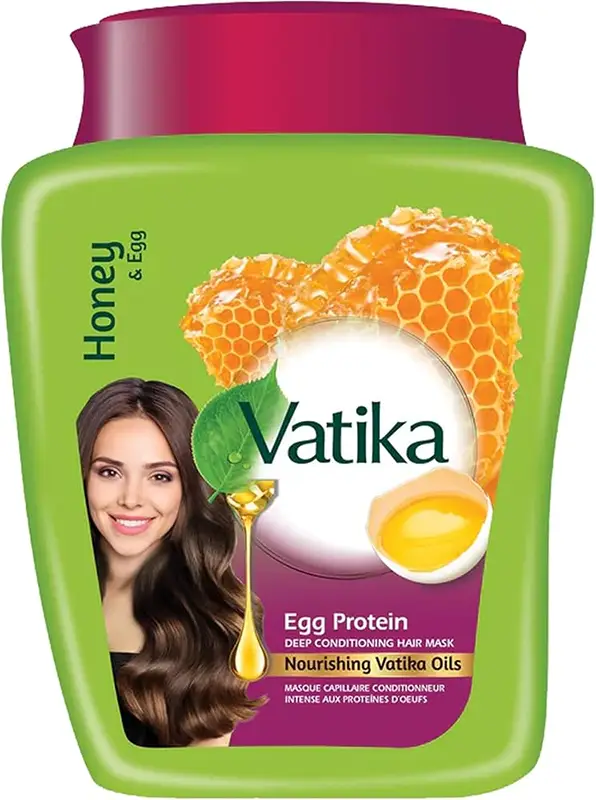 Dabur Vatika Egg Protein Deep Conditioning Hair Mask - Honey & Egg - 500 gm (500 gm jar)