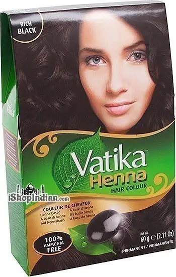 Vatika Henna Hair Colors - Rich Black (60 gm box)