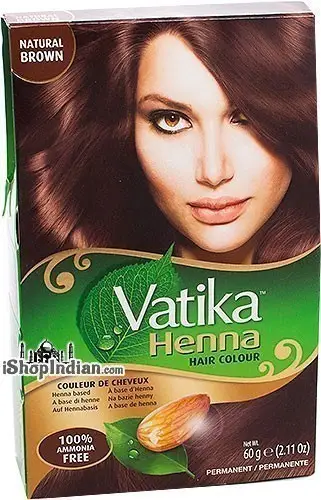 Vatika Henna Hair Colors - Natural Brown (60 gm box)