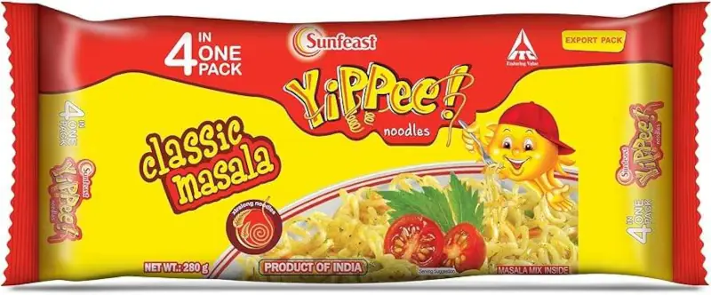 Sunfeast Yippee Noodles - Classic Masala - Quad Pack (280 gm pack)