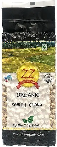 ZZ Organic Chickpeas (Kabuli Chana / Garbanzo Beans) - 2 lbs (2 lbs bag)