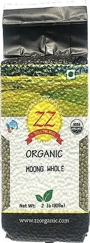 ZZ Organic Moong Whole (Green Gram Whole) (2 lbs bag)