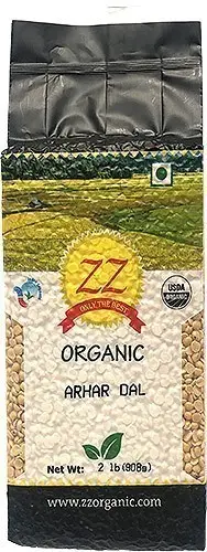 ZZ Organic Toor (Arhar) Dal - 2 lbs (2 lbs bag)