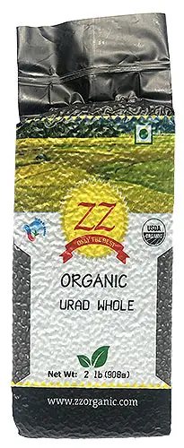 ZZ Organic Urad Whole (Black Gram Whole) (2 lbs bag)